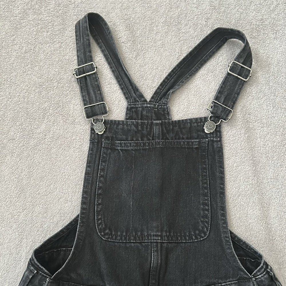 Madewell adirondack short overalls in washed black XXS - Picture 3 of 11